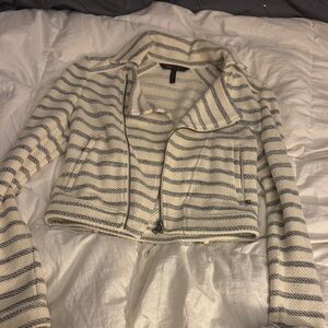 BCBGMaxAzria Striped Cropped Levi Jacket XS